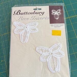 Battenburg Lace Inserts Viola Motif Applique Embellishment Sewing Glue-On